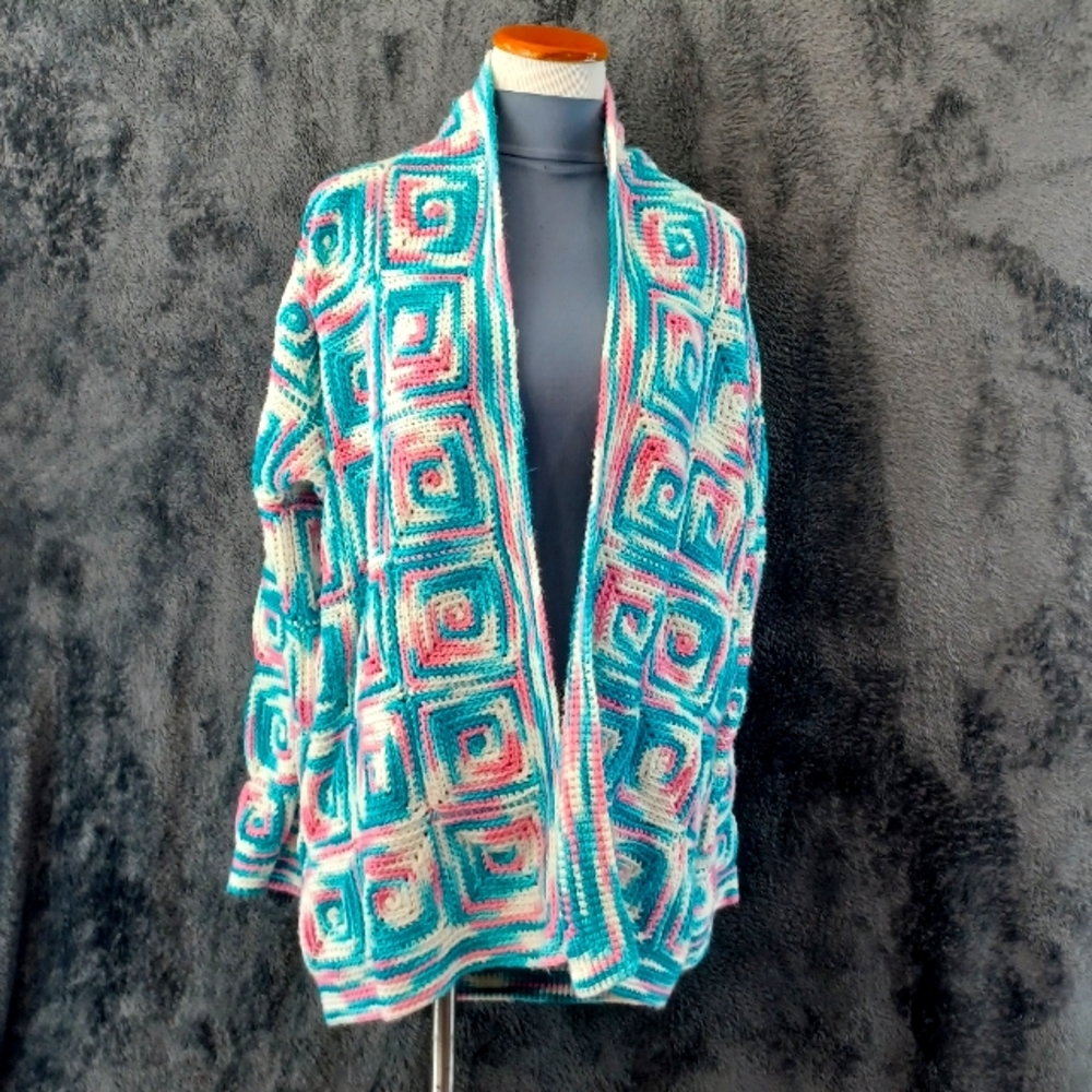 Granny Square Open Cardigan